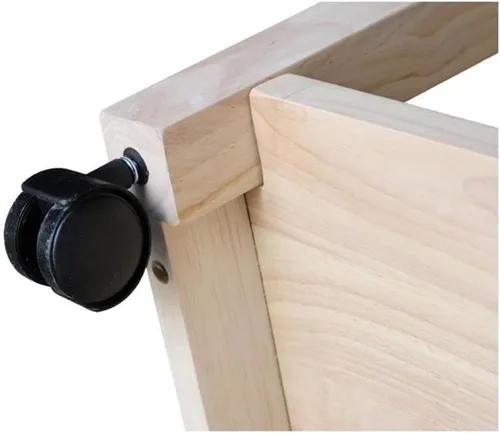 Vista 6 de IC International Concepts, Carrito para microondas, la capacidad de peso total es de 50 libras de madera maciza real, madera de parawood resistente