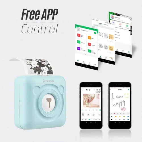 Vista 7 de Bisofice PeriPage Mini impresora, impresora térmica portátil para teléfono inteligente, mini impresora de calcomanías con Bluetooth inalámbrico