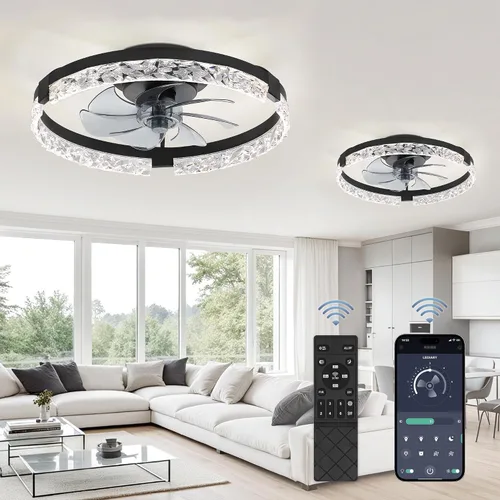 Vista 20 de LEDIARY Ventiladores de techo de perfil bajo de 19.7" con luces, aplicación