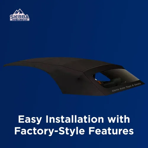 Vista 5 de Capota convertible para automóvil, en tela de lona con ventana de plástico, Negro