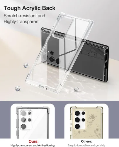 Vista 4 de SURITCH Funda Transparente para Samsung Galaxy S22 Ultra de 6.8" (Solo), [Protector de Pantalla Integrado] Carcasa Protectora de Cuerpo Completo