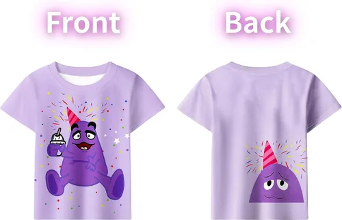 Vista 3 de Grimace Costume for Kids Boys Girls Monster Cute Shirts and Pants Cartoon T-Shirt Home Clothes for Kids 4-12 Years