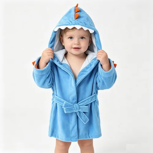 Vista 2 de Bata de baño para bebé y niño, bata con capucha para recién nacido, toalla suave ultra absorbente