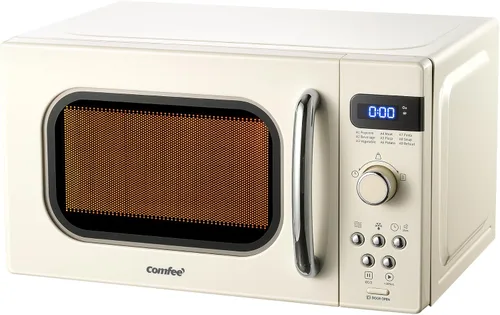 Vista 8 de COMFEE' Horno de microondas pequeño retro con tamaño compacto, 9 menús preestablecidos, plato giratorio con memoria de posición, función