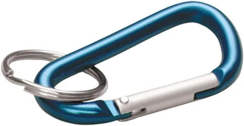 Vista 3 de Lucky Line Juego de mosquetón grande de aluminio de 3-1/8 pulgadas, llavero resistente en forma de C a presión, llavero niquelado, peso ligero