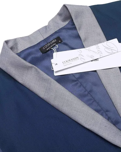 Vista 4 de COOFANDY Chaleco de traje para hombre, ajustado, formal, de negocios, casual, para boda