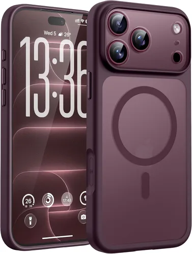Vista 736 de TOCOL Funda magnética 3 en 1 para iPhone 15 Pro, mejorada [protección completa de cámara] con 2 protectores de pantalla, compatible con MagSafe Gris