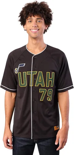 Vista 28 de Ultra Game Camiseta de béisbol oficial de la NBA con botones y botones para hombre