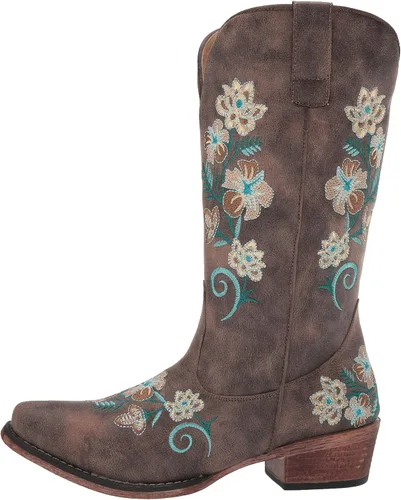 Vista 8 de ROPER Riley - Botas de moda florales para mujer, Marrón