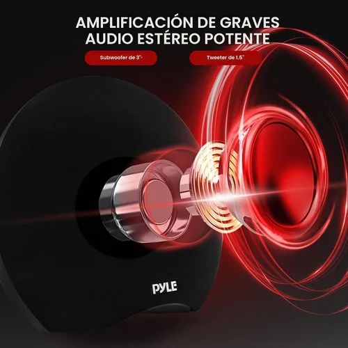 Vista 2 de Pyle Altavoz portátil Bluetooth Altavoz Bluetooth portátil impermeable de 280 W con subwoofers duales de 3 pulgadas, micrófono inalámbrico, TWS