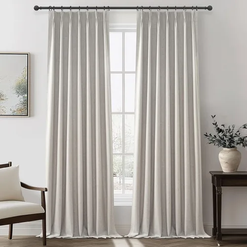 Vista 54 de Cortinas y Drapeados Modernos con Pliegues Pellizco Rosa Bebé de 84 Pulgadas de Largo, Juego de 2 Paneles para Sala de Estar, Cortina de Ventana