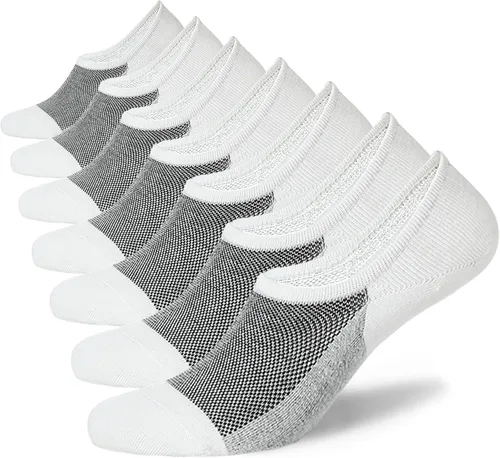 Vista 13 de WANDER No Show Socks Mens 7 Pair Thin Non Slip Invisible Cotton Durable Sox 7 gris oscuro.