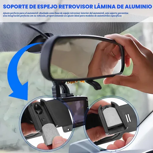 Vista 2 de CALLARON Kit de soporte para espejo retrovisor, soporte adhesivo para espejo retrovisor, base de montaje para cámara Dash, kit de reparación