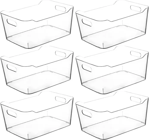 Vista 16 de Contenedores de almacenamiento de plástico transparente para organización de cocina o despensa, organizadores y almacenamiento de despensa