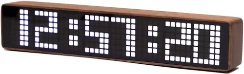 Vista 8 de Adventurers Relojes despertadores digitales para dormitorios, relojes de nogal negro para sala de estar con números grandes, brillo automático