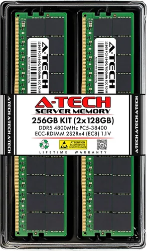 Vista 58 de A-Tech 16GB DDR5 4800MHz PC5-38400 ECC RDIMM 1Rx8 (EC8 10x4) Rango único 1.1V ECC Registrado DIMM 288-Pin Módulo de actualización de memoria RAM