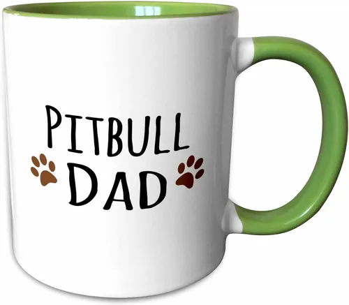 Vista 12 de 3dRose Pitbull Dog Dad - Taza de 11 onzas, color negro