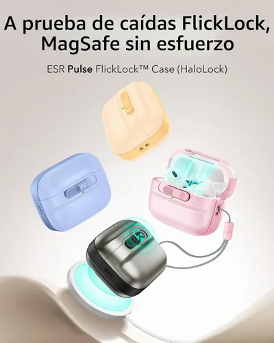 Vista 3 de ESR Funda para AirPods Pro (2023/2022/2019, 2ª/1ª generación), compatible con Airpods Pro 2 (cable USB-C/Lightning), listo para MagSafe, bloqueo