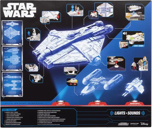 Vista 6 de Star Wars™ Micro Galaxy Squadron Ghost (Secret Mission) - Vehículo de 15 pulgadas con tres vehículos adicionales más diez microfiguras y accesorios