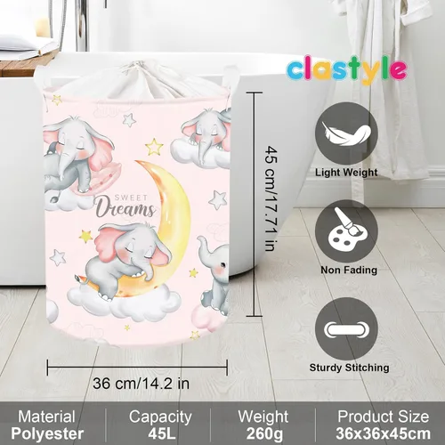 Vista 6 de Clastyle - Cesta de almacenamiento plegable para niños, para dormir, 45 L Rectangle Dirty Clothes Book Gift Toy Organizer Nursery Bin, Playroom