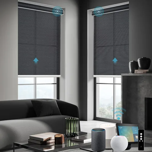 Vista 38 de SmartWings Persianas Enrollables Inteligentes Motorizadas con Filtro de Luz, Persianas Eléctricas con Control Remoto para Ventanas Compatibles