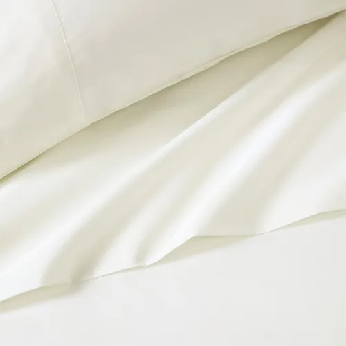 Vista 3 de Pure Parima Ultra percal Hotel Collection - Juego de sábanas de 100% algodón egipcio certificado, tamaño individual XL, color hueso