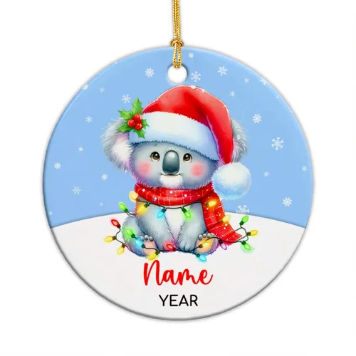 Vista 8 de Adornos de Navidad personalizados de vaca para niños, adornos personalizados de la primera Navidad del bebé de vaca para recién nacido, adorno