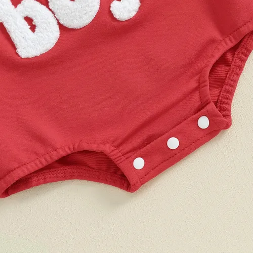 Vista 29 de SOLILOQUY Traje de manga larga con cuello redondo para el primer día de San Valentín para bebé niño y niña, mameluco de corazón de amor