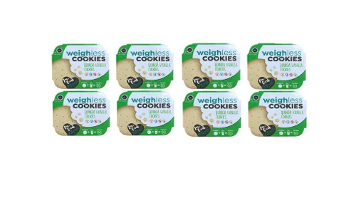 Vista 3 de Weighless Paquete de 8 galletas, saludables, sin gluten, bajas en carbohidratos, bajas en calorías (4 galletas en cada paquete)