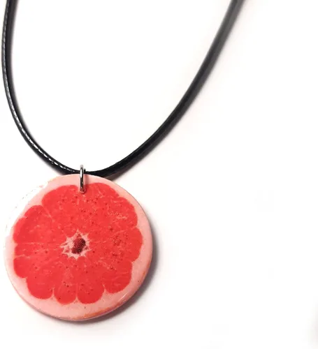 Vista 7 de Fruit Slice Pendant Handmade Citrus Grapefruit Orange Lemon Lime Pamelo Necklace Mini Food Girlfriend Outdoors Gift Bright Summer Necklace for Women