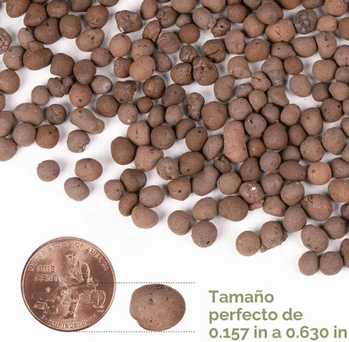 Vista 2 de GASPRO 5lb de bolas de arcilla expandida orgánicas para plantas, 100% naturales, bolas Leca para el desarrollo de raíces en macetas, mezcla