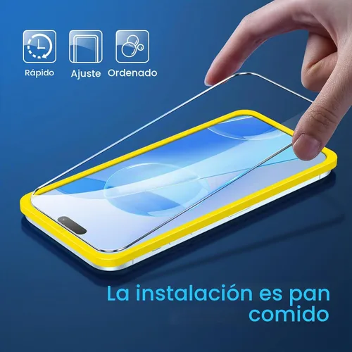 Vista 3 de Fotbor Compatible con 3 protectores de pantalla de iPhone Air con 1 juego de protector de lente de cámara, actualización 2025 9H+ vidrio templado