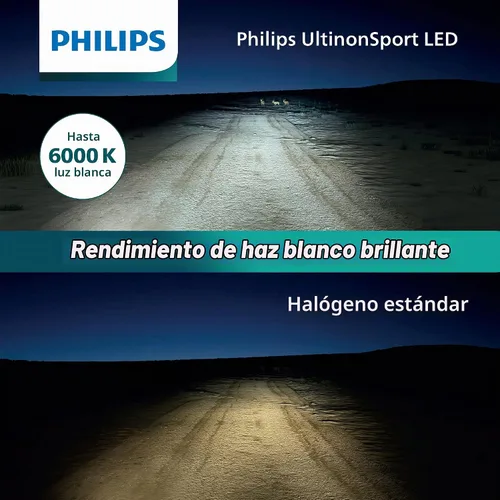 Vista 5 de [Usado] Philips UltinonSport H1 - Bombilla LED para faros antiniebla y deportes de motor, paquete de 2 Transparente