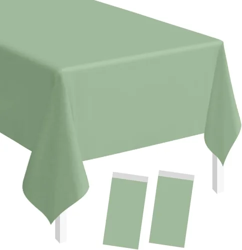 Vista 48 de SietDESEO - Paquete de 2 manteles a cuadros azul y blanco, 54 x 108 pulgadas, mantel premium desechable de plástico para picnic, diseño gingham