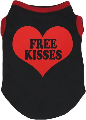 Vista 2 de Petitebella 'Free Kisses' - Camisa para perro con corazón (negro/dorado, talla XS)