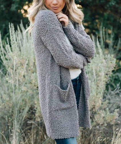 Vista 3 de ZESICA Women's 2024 Fall Casual Long Sleeve Open Front Soft Chunky Knit Sweater Cardigan Outerwear