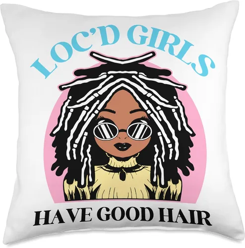 Vista 4 de Locs Afro Dreadlocks Love Beauty Hair Loc'd Good Hair - Almohada negra de niña africana americana, 16 x 16 pulgadas, multicolor
