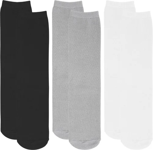Vista 4 de Dxhycc 3 pares de calcetines de tubo hasta la rodilla para niños, calcetines de fútbol para la escuela, de algodón, uniforme, calcetines deportivos