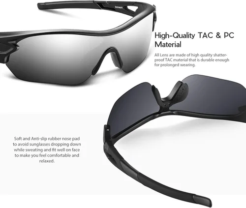 Vista 3 de Lentes de sol polarizados para hombres y mujeres jóvenes de béisbol ciclismo correr conducir pesca golf motocicletas lentes TAC UV400