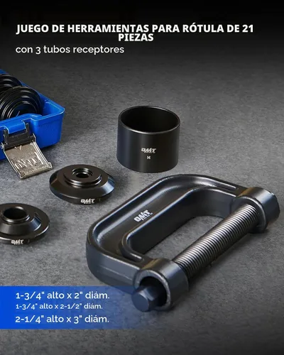 Vista 2 de Orion Motor Tech Kit de prensa de rótula, herramienta de extracción de juntas esféricas maestras de 21 piezas con marco en C, pasador de anclaje