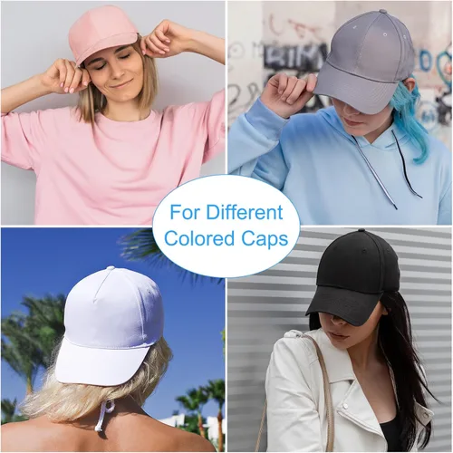 Vista 6 de uxcell Tapa de correa Snapback, agujeros de plástico ajustable sombrero broche hebilla reemplazo para reparación de tapas