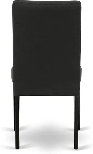 Vista 12 de East West Furniture DLDR5-BLK-24 - Juego de mesa de comedor moderno de 5 piezas, incluye una mesa redonda de madera con gotas y 4 sillas tapizadas