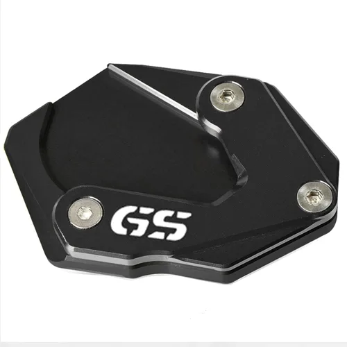 Vista 4 de Soporte lateral para motocicleta, ampliadora de extensión para B-M-W R 2012-2018 R1250GS R 1250 GS 2018-2023 R1200GS Rallye 2016-2018 (negro + negro)