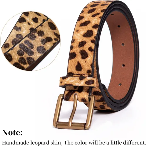 Vista 7 de JIEDE Cinturón con estampado de leopardo para mujer, cinturones de cintura de cuero genuino para jeans