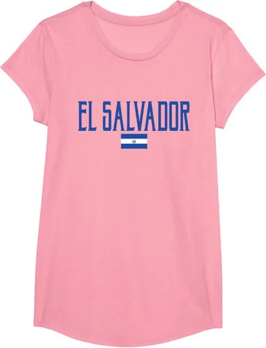 Vista 64 de Camiseta de texto azul con bandera de El Salvador, Negro, S
