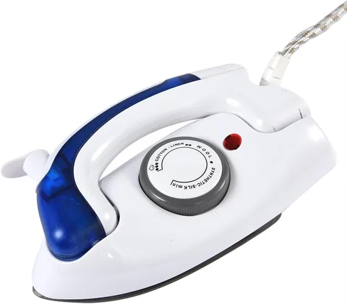 Vista 5 de Zerodis Plancha de viaje, mini mango plegable portátil de 700 W, vapor de mano, antiadherente, control de temperatura ajustable con termostato