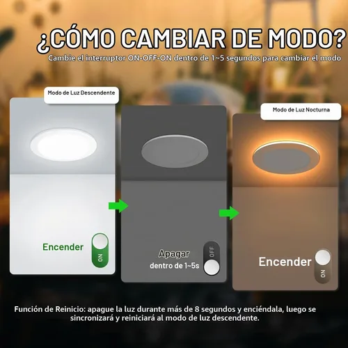 Vista 4 de ECOELER Luz de techo empotrada LED de 6 pulgadas 5CCT con luz nocturna, luz de oblea delgada sin lata de 12W 1050Lm, luz empotrada regulable y con 5