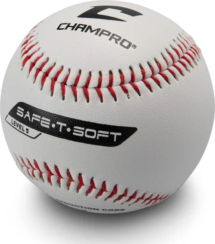 Vista 2 de Champro Safe-T-Soft Nivel 5 - Béisbol (blanco, 9 pulgadas), paquete de 12