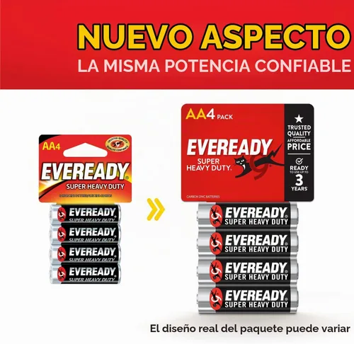 Vista 7 de Eveready Baterías súper resistentes, AA, 4 unidades, 1215SW-4