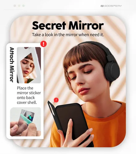 Vista 5 de GOOSPERY Funda tipo cartera para iPhone 15, ranura oculta para tarjetas, puerta magnética de cierre automático, funda protectora delgada de doble